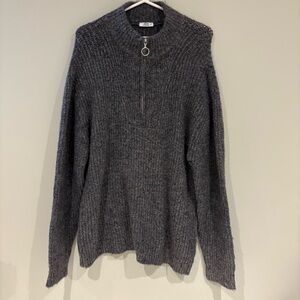 Ardene Charcoal Half Zip Sweater Medium